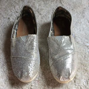 Silver glittery TOMS